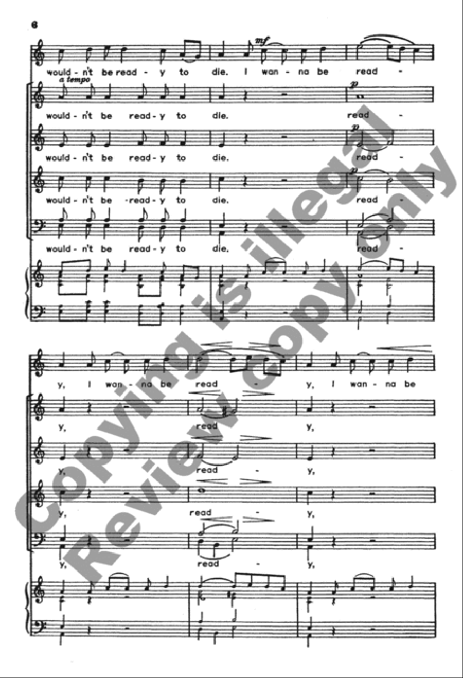 I Wanna be Ready 4-Part scores gallery preview page 6