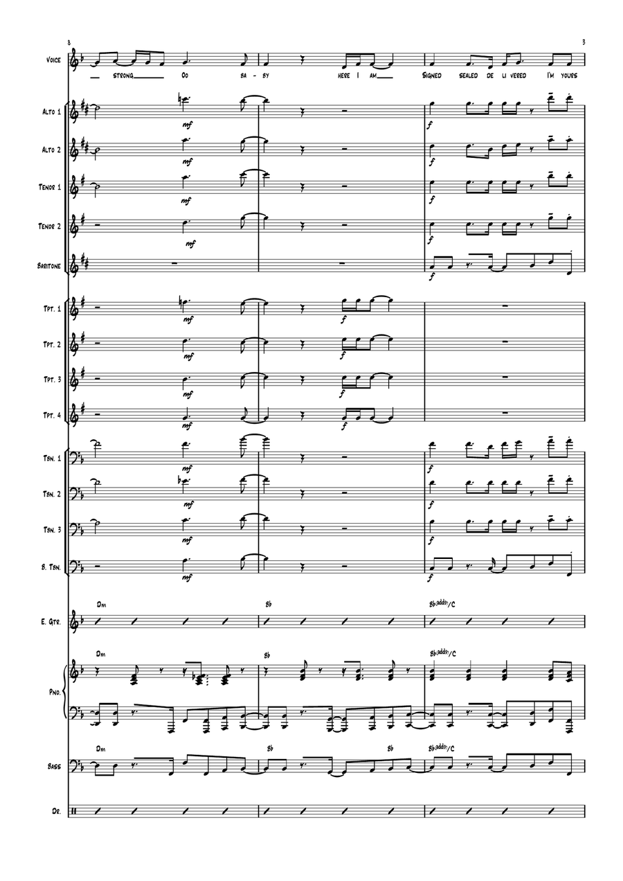 Signed, Sealed, Delivered I'm Yours Jazz Ensemble scores gallery preview page 3