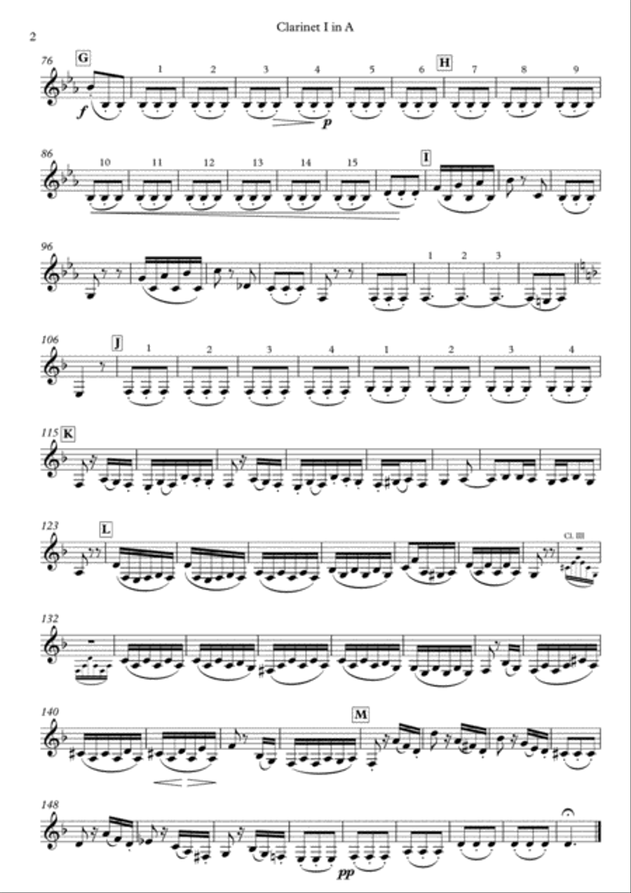 Adagio from String Symphony No.8 in D major, MWV N8 for Clarinet Quartet Clarinet Solo scores gallery preview page 6