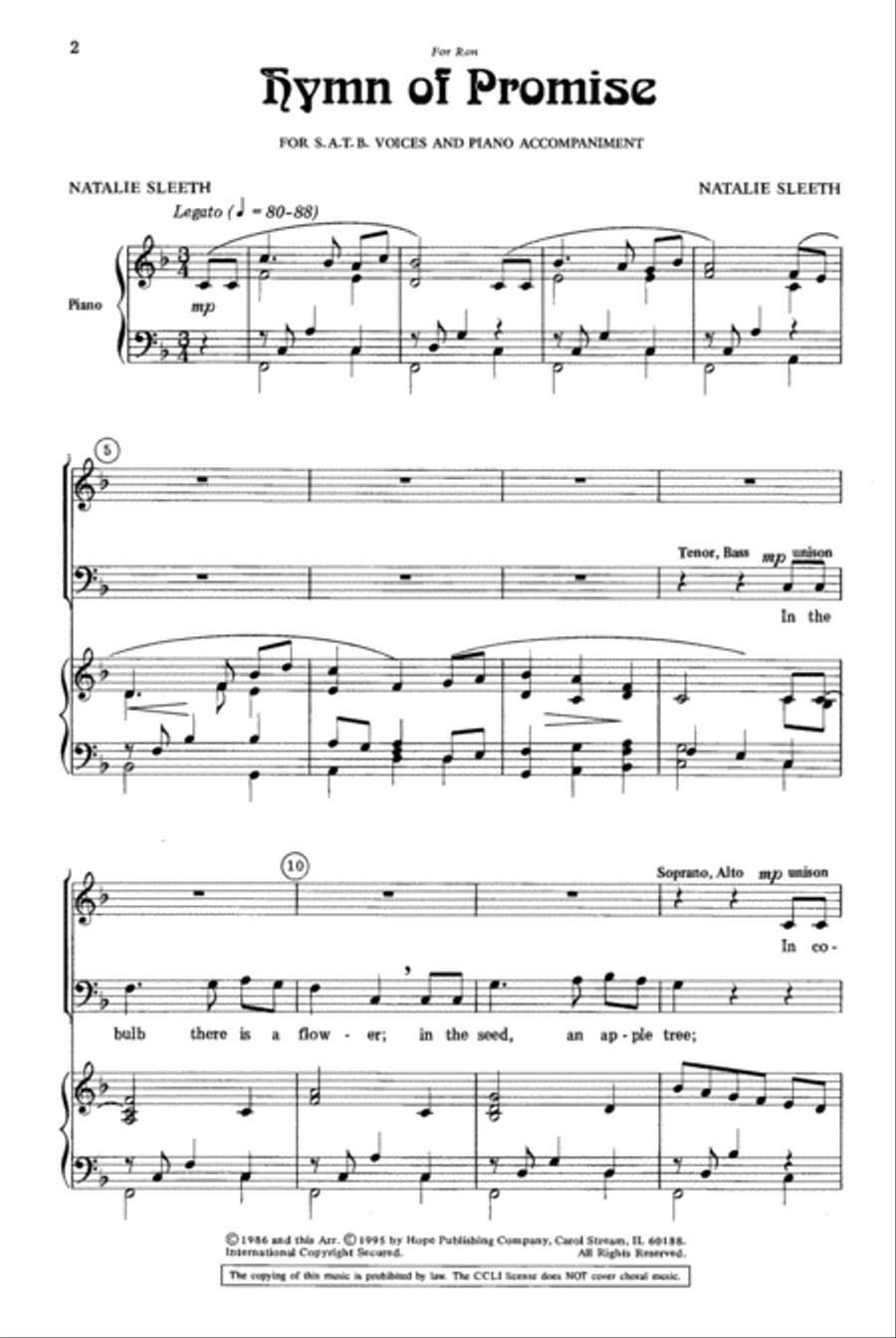 Hymn of Promise Hymn of Promise 4-Part scores gallery preview page 2