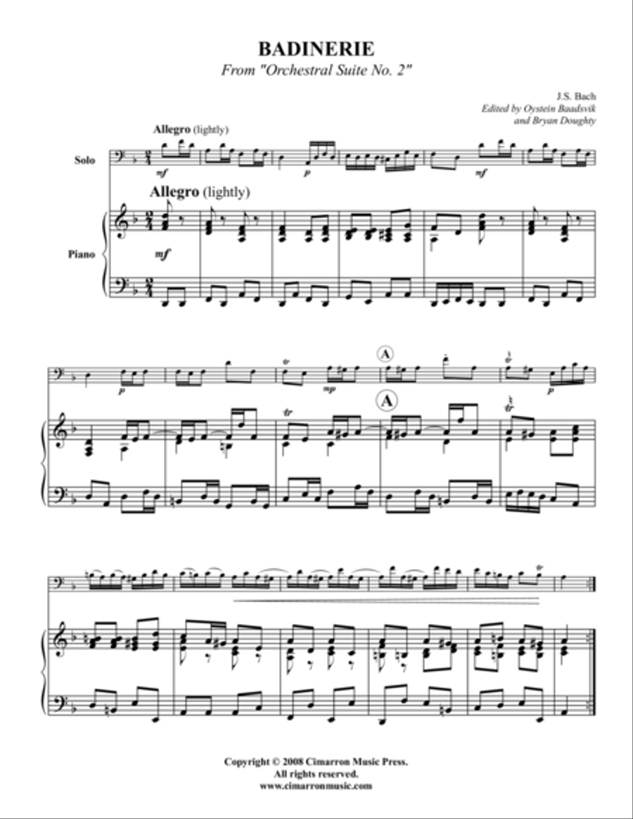 Badinerie Euphonium scores gallery preview page 1