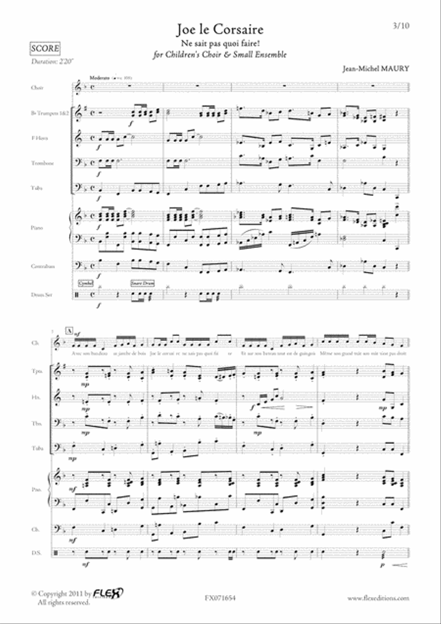 Joe le Corsaire Children's Choir scores gallery preview page 3