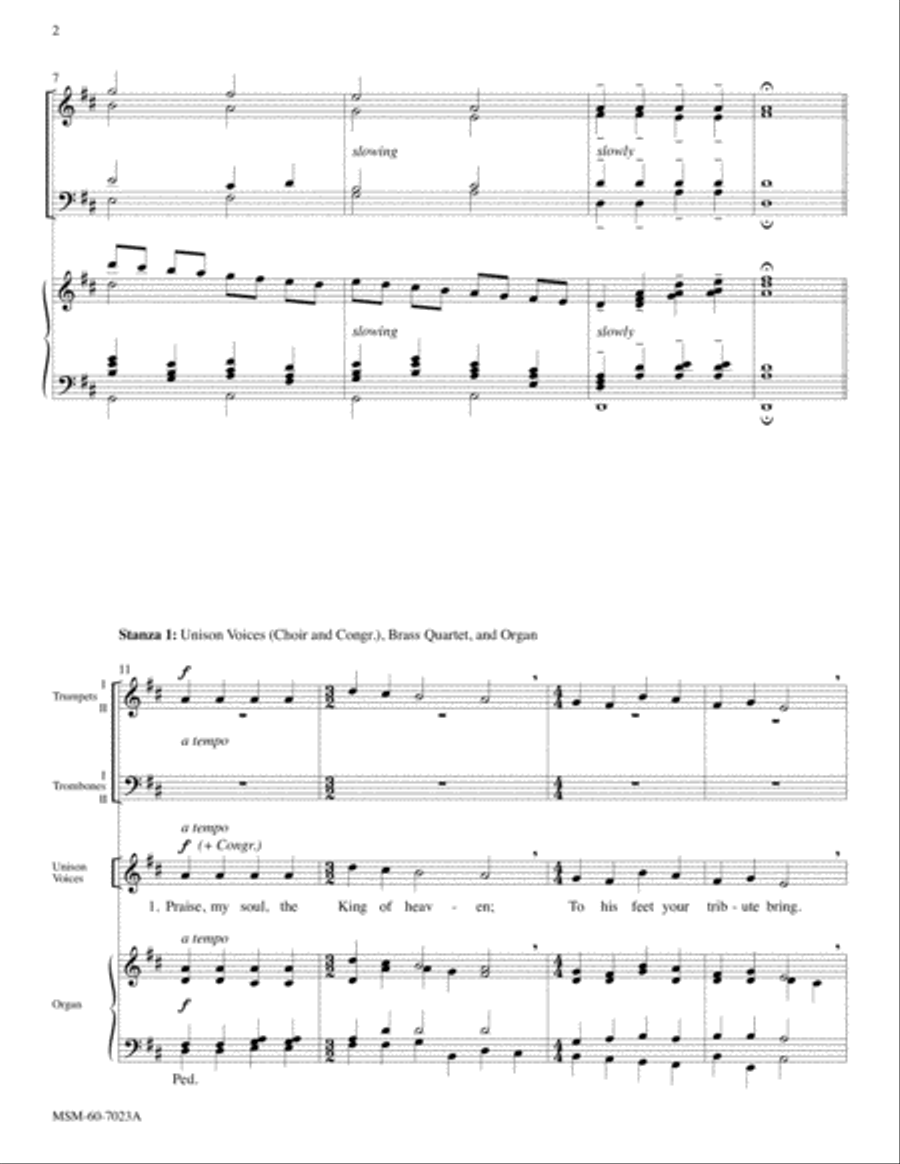 Praise, My Soul, the King of Heaven Choir scores gallery preview page 2