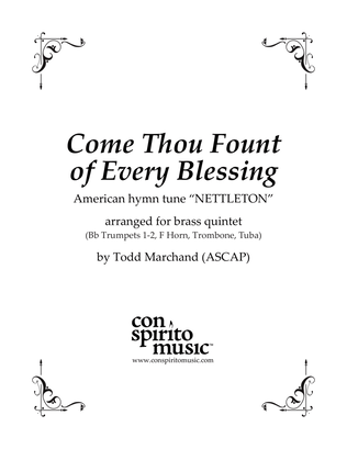Book cover for Come, Thou Fount of Every Blessing - brass quintet