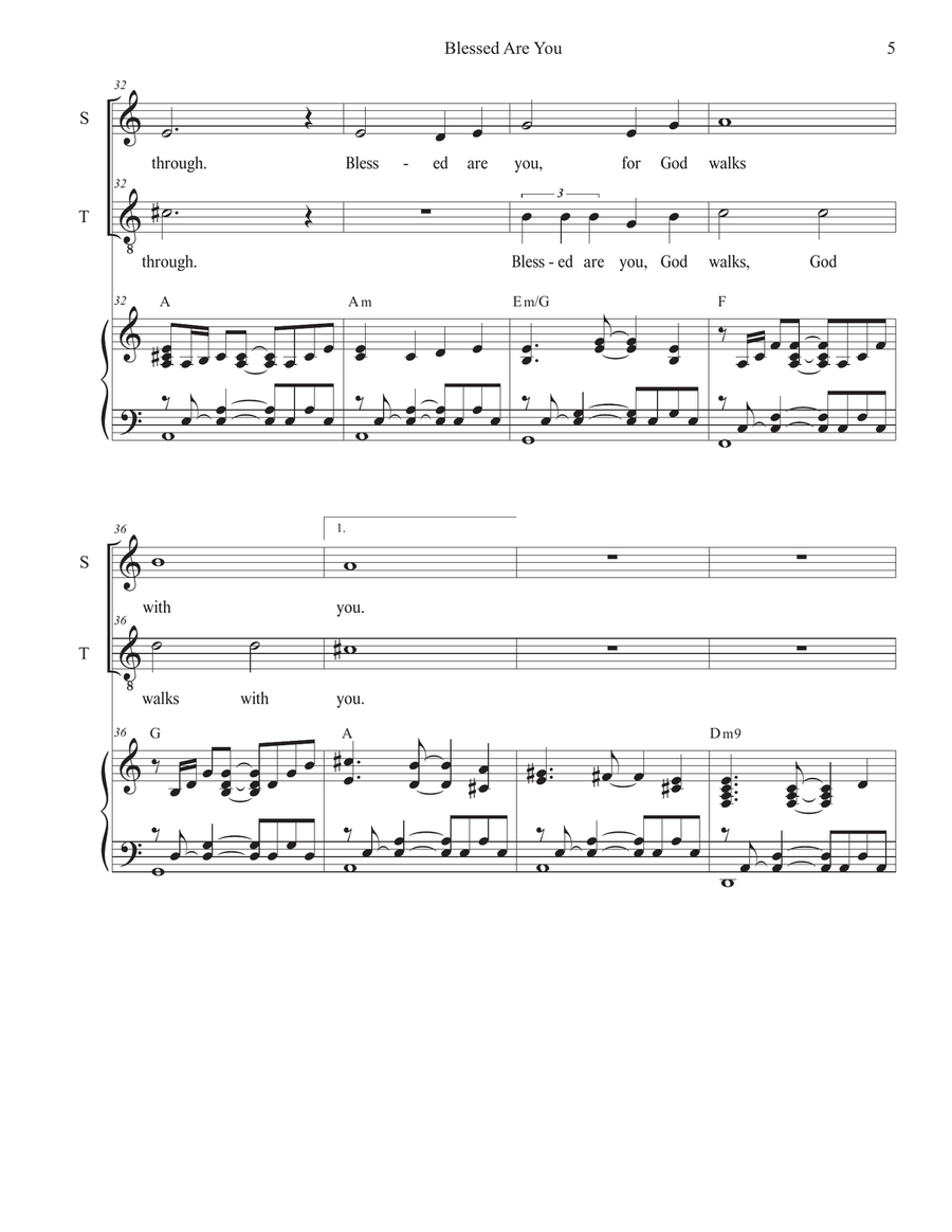 Blessed Are You (Duet for Soprano and Tenor solo) Blessed Are You (Duet for Soprano and Tenor solo) Tenor Voice scores gallery preview page 5