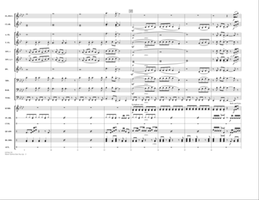 Never Gonna Give You Up - Conductor Score (Full Score) Marching Band scores gallery preview page 3