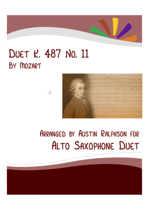 Mozart K. 487 No. 11 - alto sax duet
