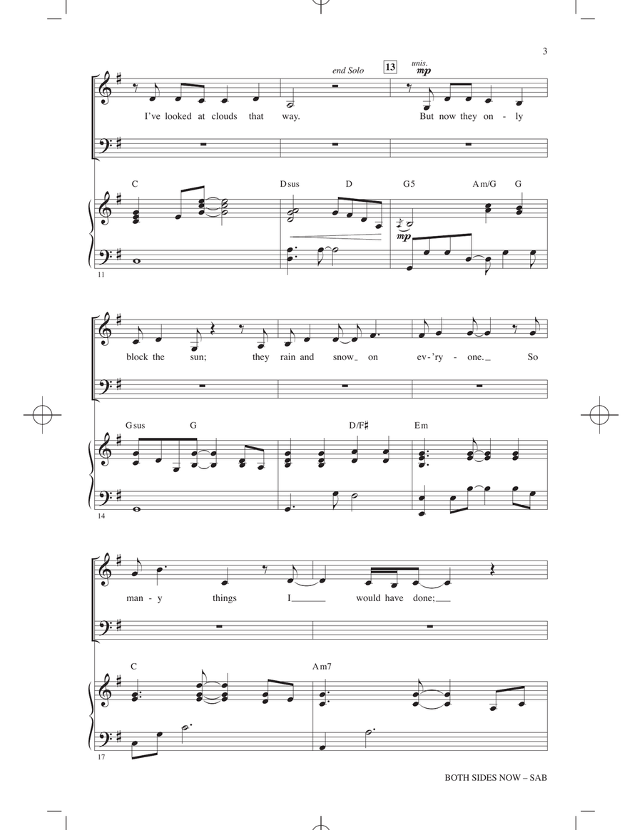Both Sides Now (arr. Roger Emerson) 3-Part scores gallery preview page 2