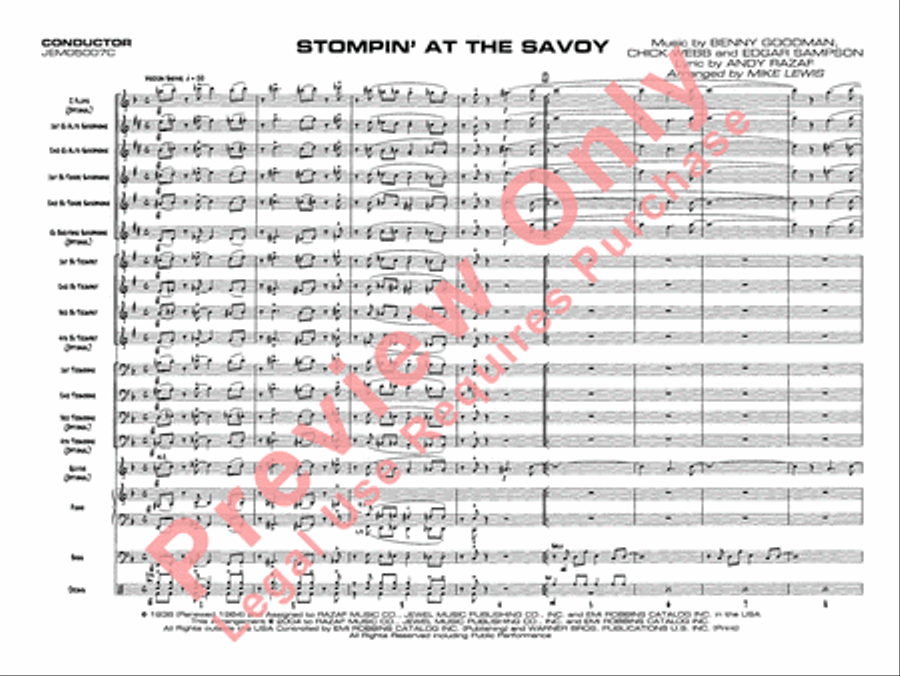 Stompin' at the Savoy Jazz Ensemble scores gallery preview page 4
