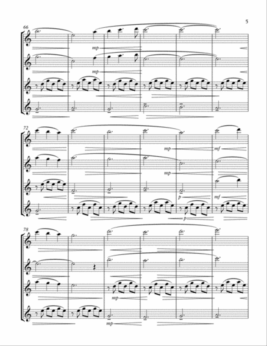 Annie's Song Flute Quartet scores gallery preview page 6
