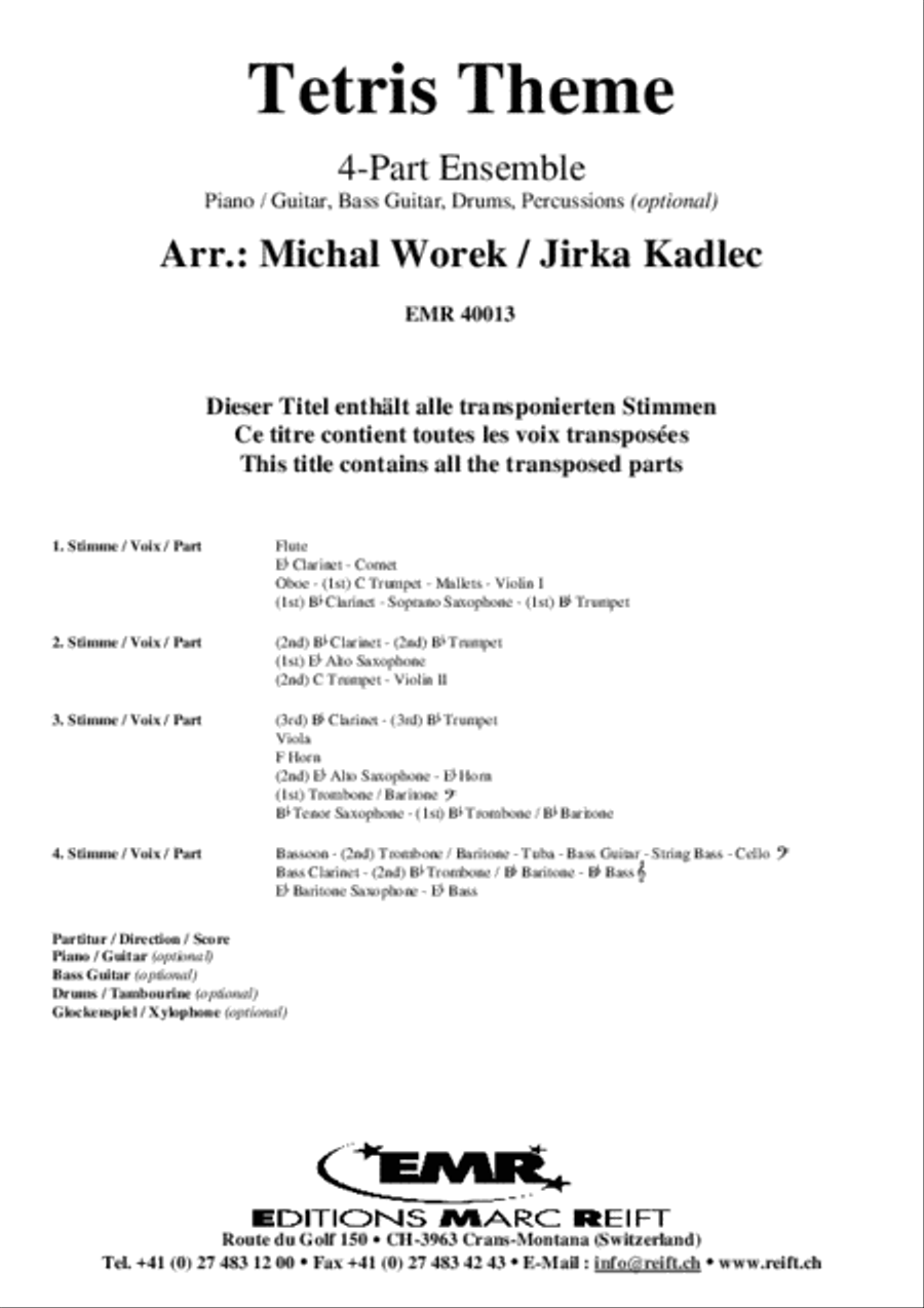 Tetris Theme Concert Band scores gallery preview page 2