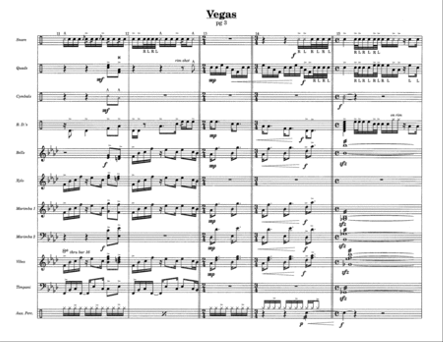 Vegas w/Tutor Tracks Vegas w/Tutor Tracks Percussion Ensemble scores gallery preview page 5