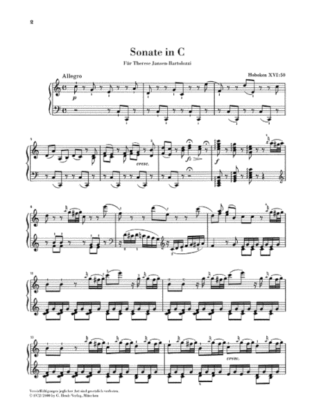 Piano Sonata in C Major, Hob. XVI:50