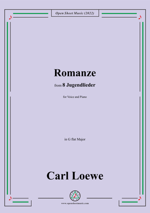 Book cover for Loewe-Romanze,in G flat Major,for Voice and Piano