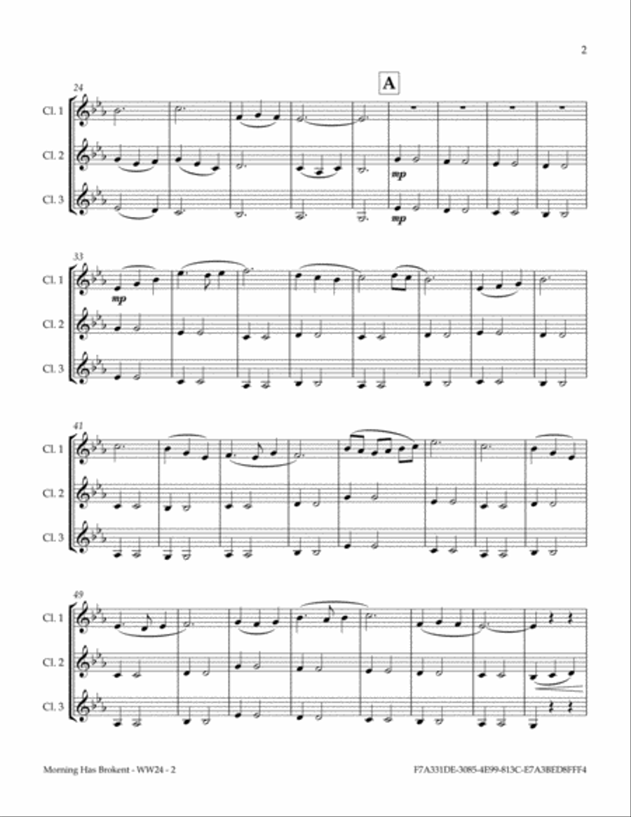 Morning Has Broken Morning Has Broken Woodwind Trio scores gallery preview page 5