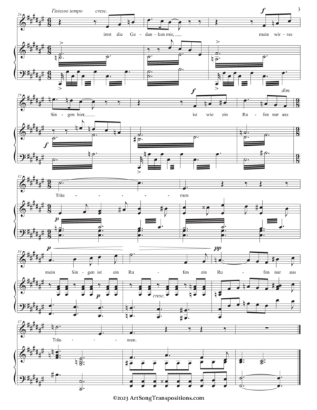 HENSEL: Nachtwanderer, Op. 7 no. 1 (transposed to F-sharp major, F major, and E major)