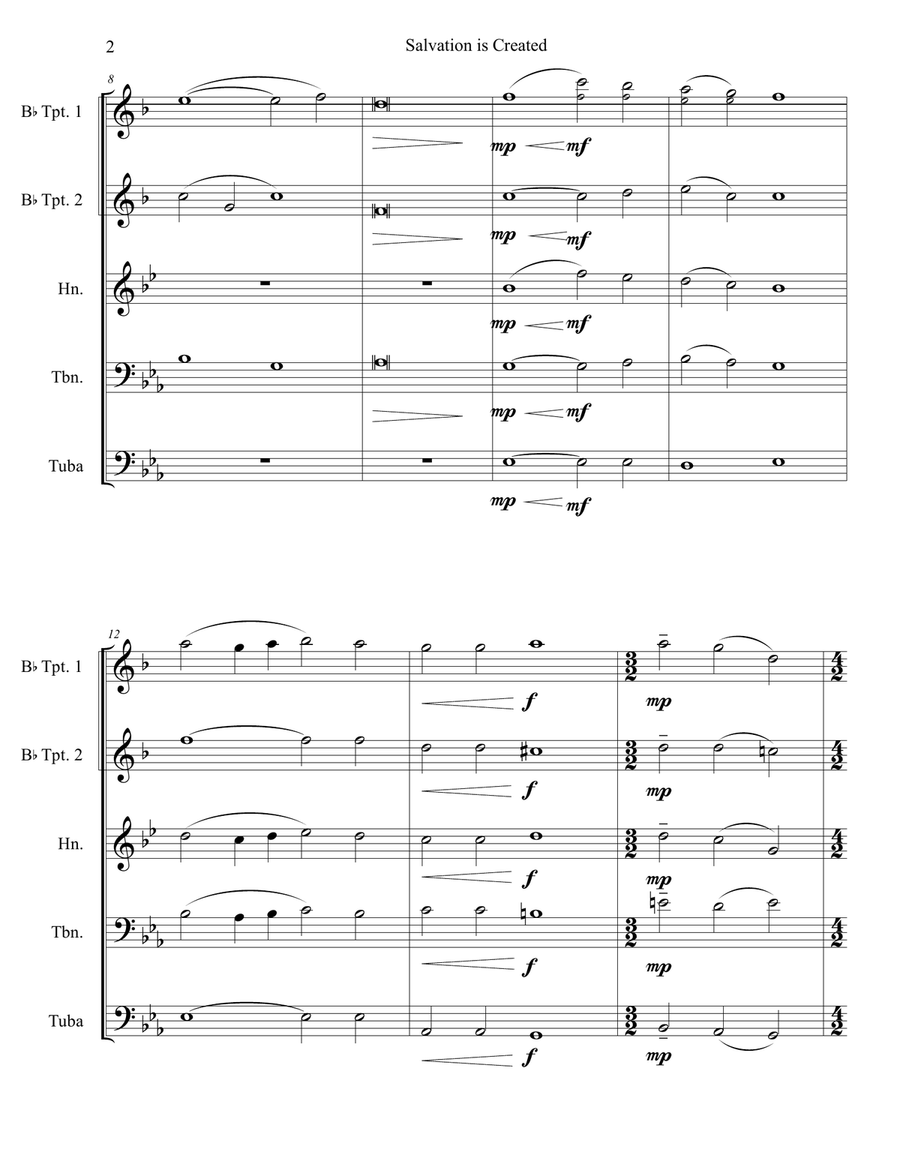Salvation is Created - Brass Quintet Brass Quintet scores gallery preview page 3