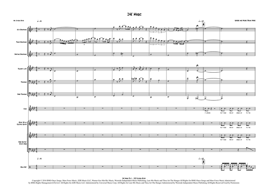 24k Magic Jazz Ensemble scores gallery preview page 1