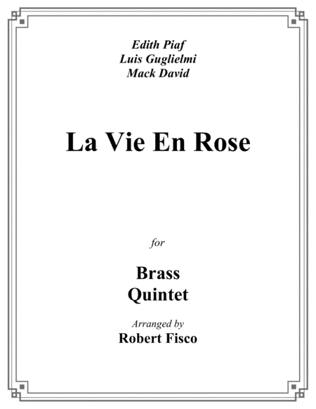 La Vie En Rose for Brass Quintet