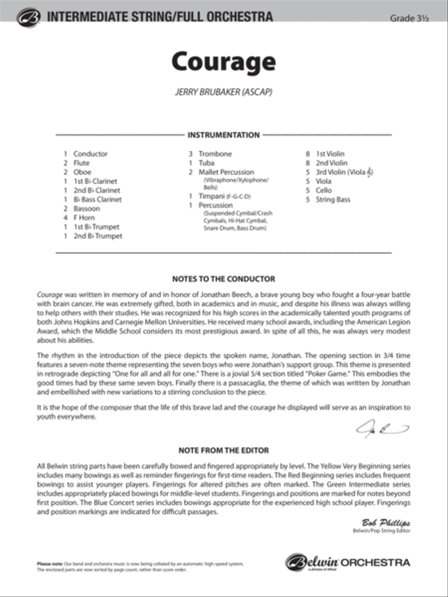 Courage: Score Full Orchestra scores gallery preview page 1