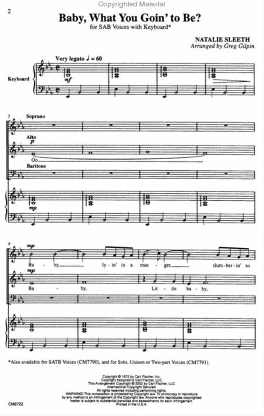 Baby, What You Goin' To Be? 3-Part scores gallery preview page 4