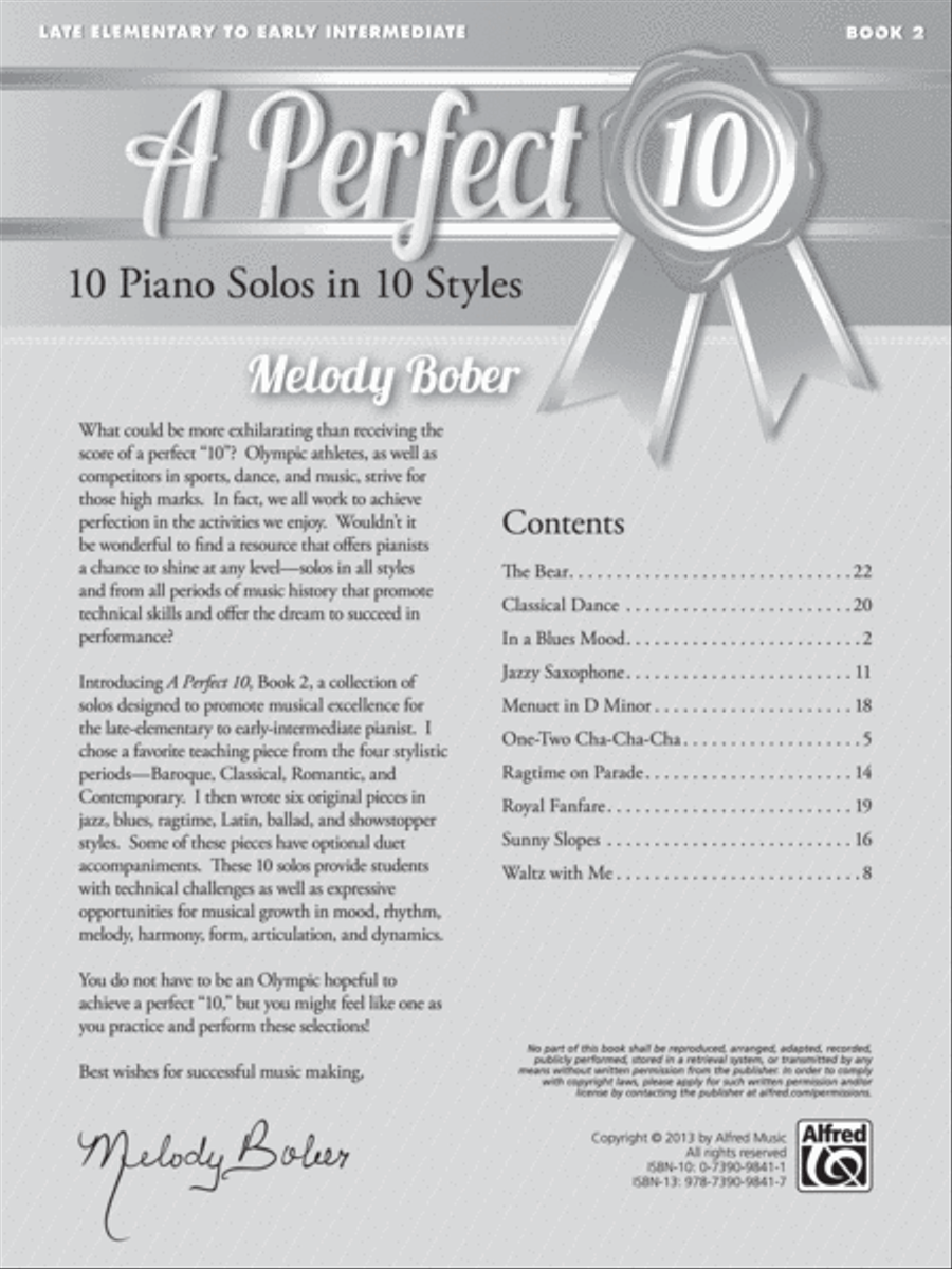 A Perfect 10, Book 2 A Perfect 10, Book 2 Easy Piano scores gallery preview page 2