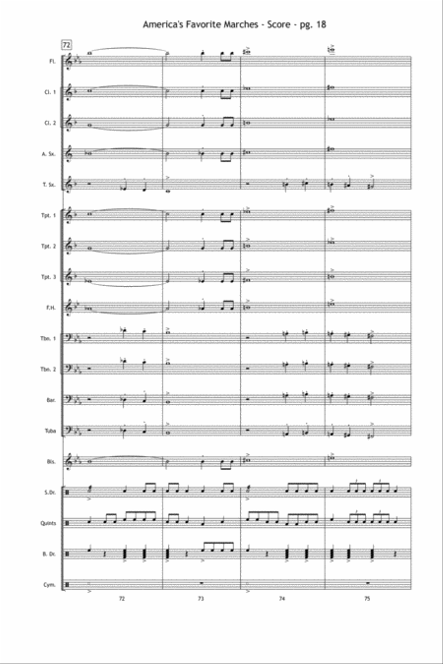 America's Favorite Marches Marching Band scores gallery preview page 19