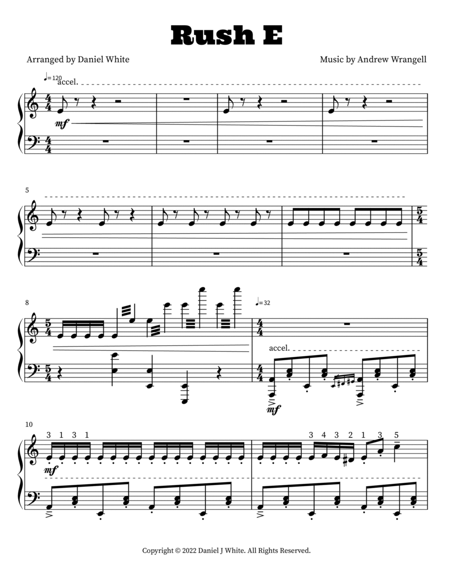 Rush E Rush E Piano Solo scores gallery preview page 1