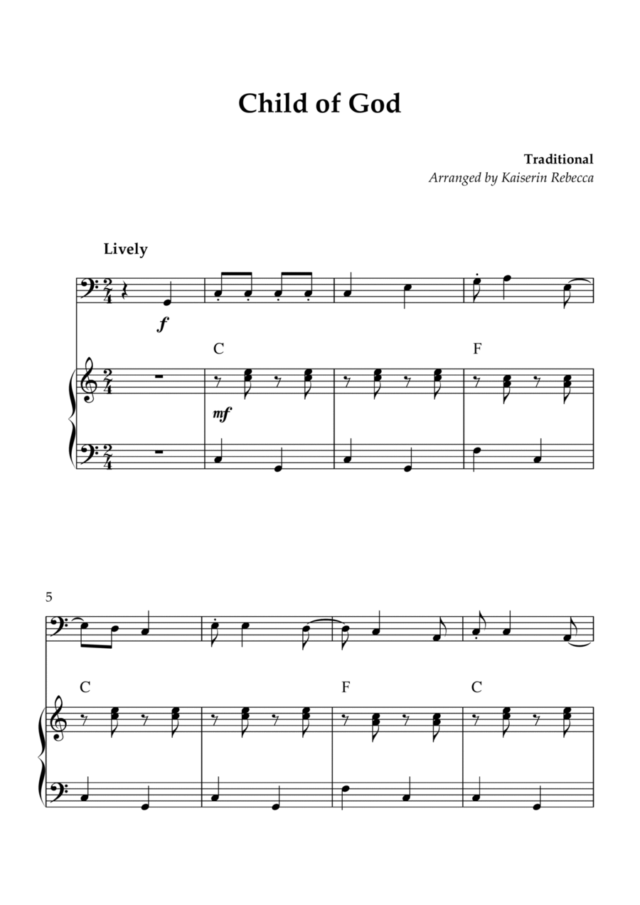 Child of God Bassoon scores gallery preview page 1