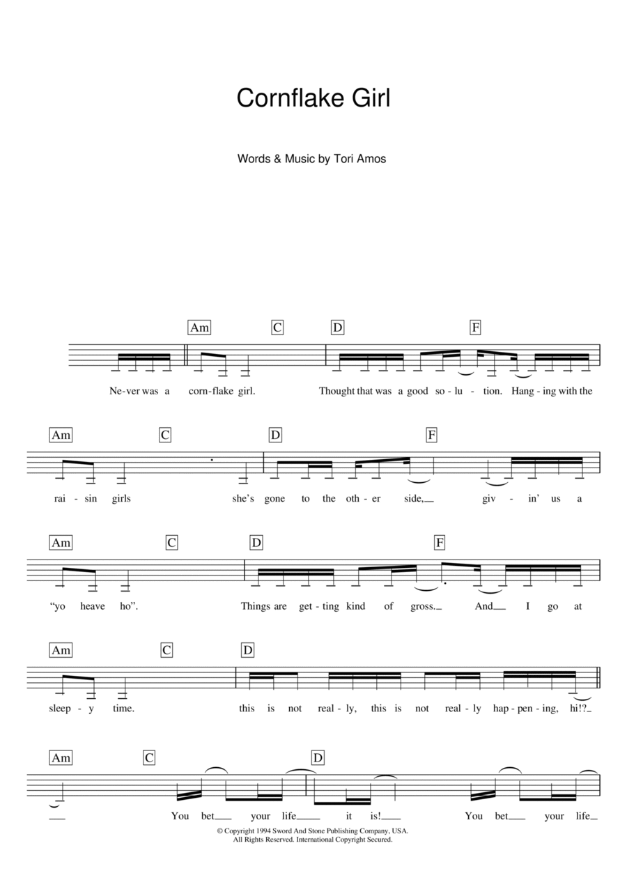 Cornflake Girl Piano scores gallery preview page 1