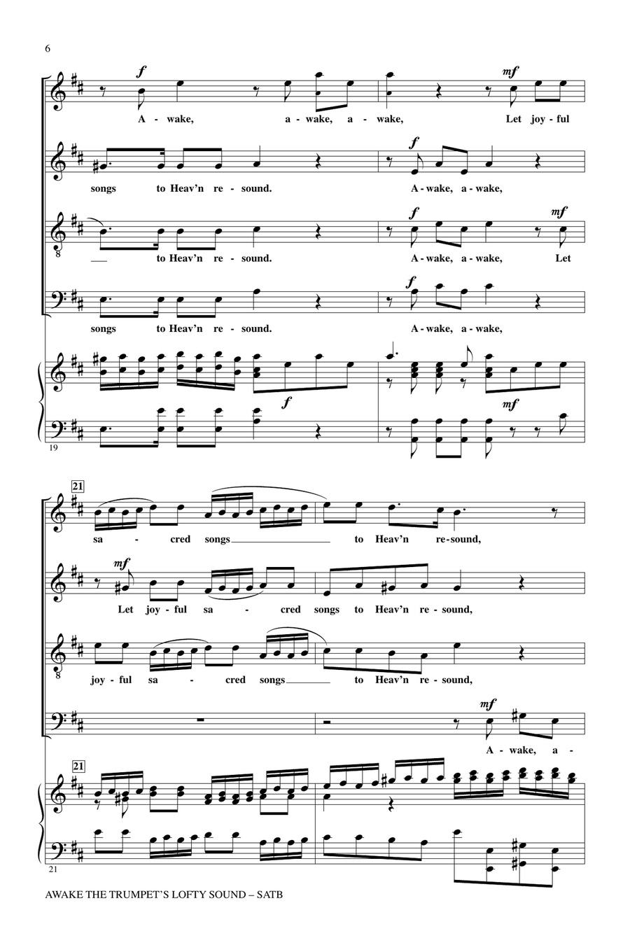 Awake The Trumpet's Lofty Sound 4-Part scores gallery preview page 5
