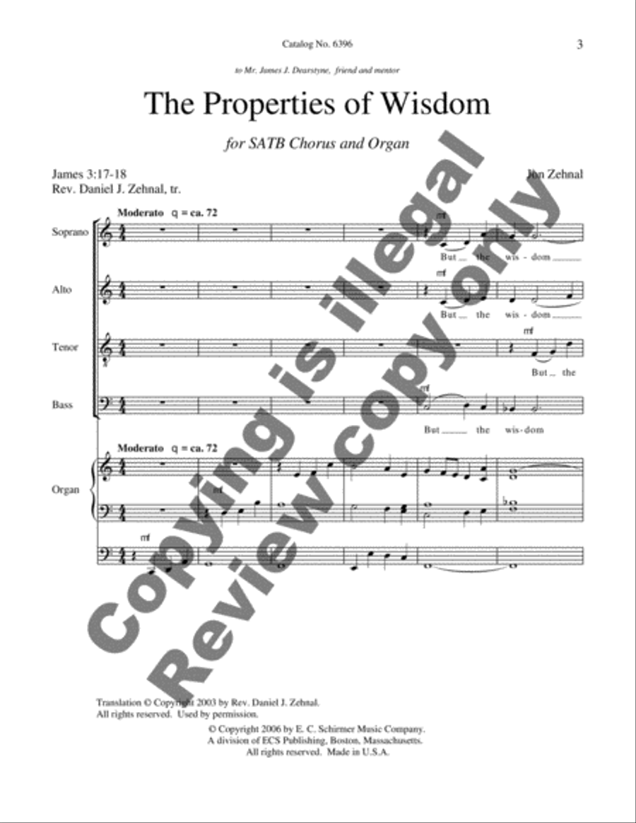 The Properties of Wisdom 4-Part scores gallery preview page 3