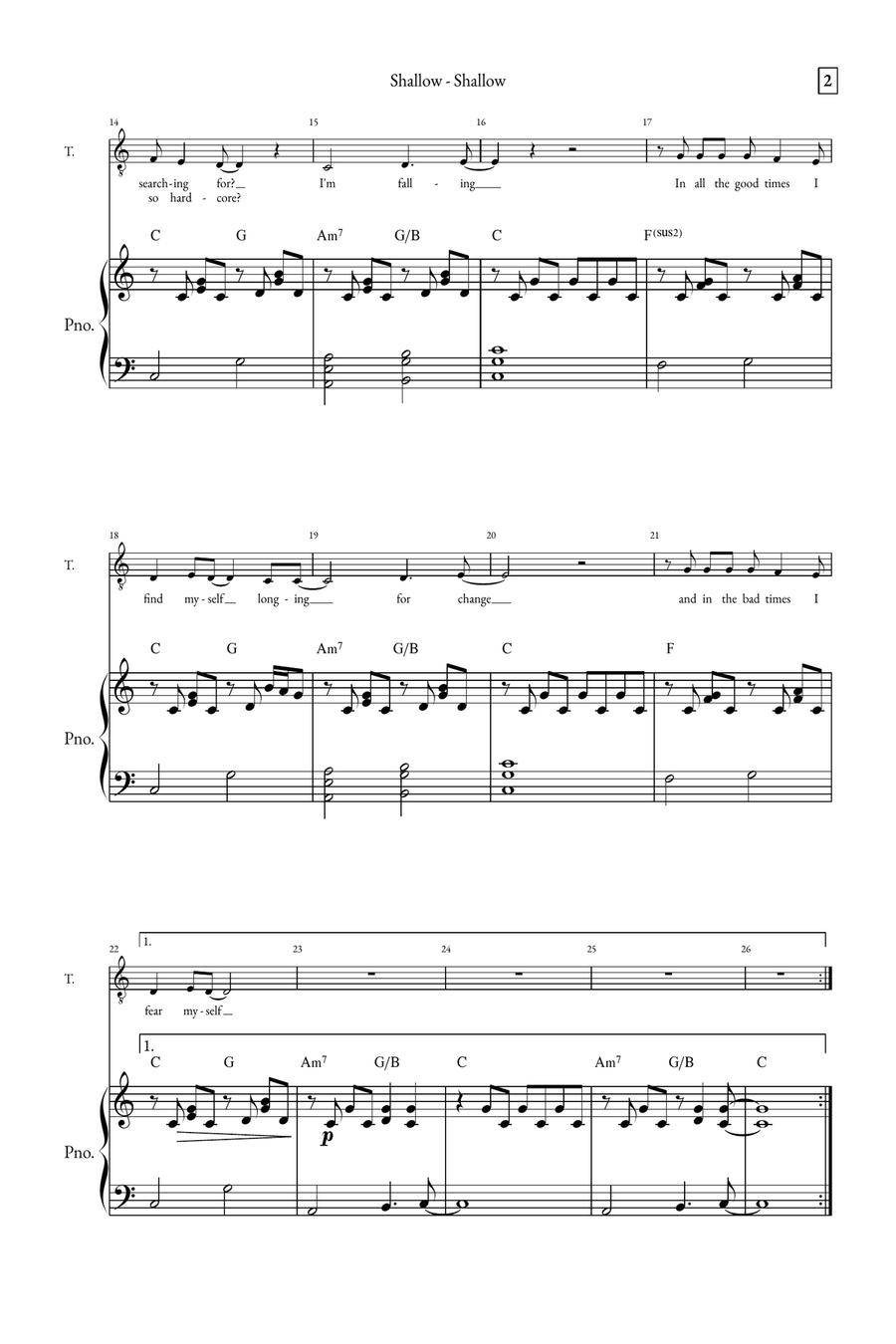 Shallow A Cappella scores gallery preview page 2