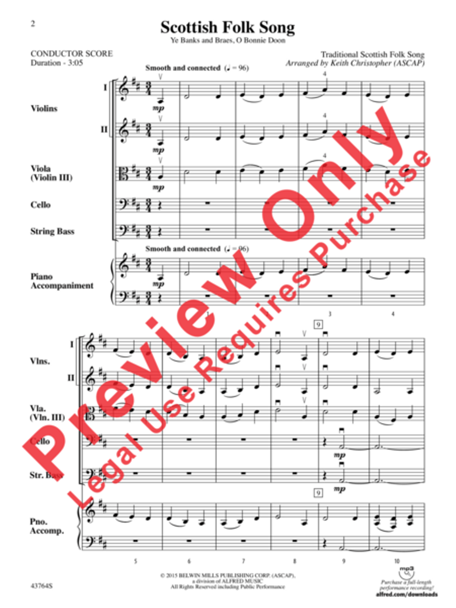 Scottish Folk Song String Orchestra scores gallery preview page 3