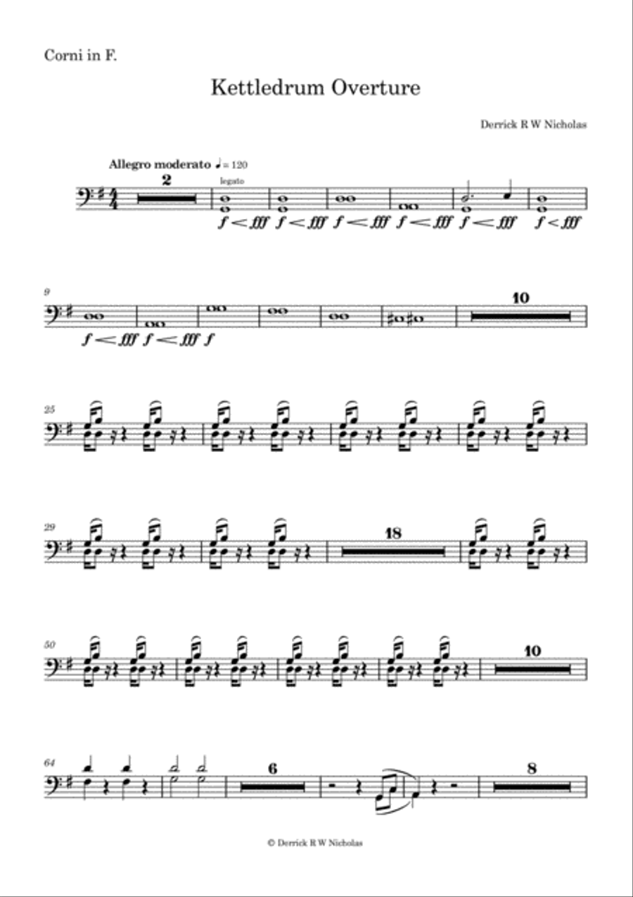 Kettledrum Overture, Opus 2 - French Horn Percussion scores gallery preview page 2