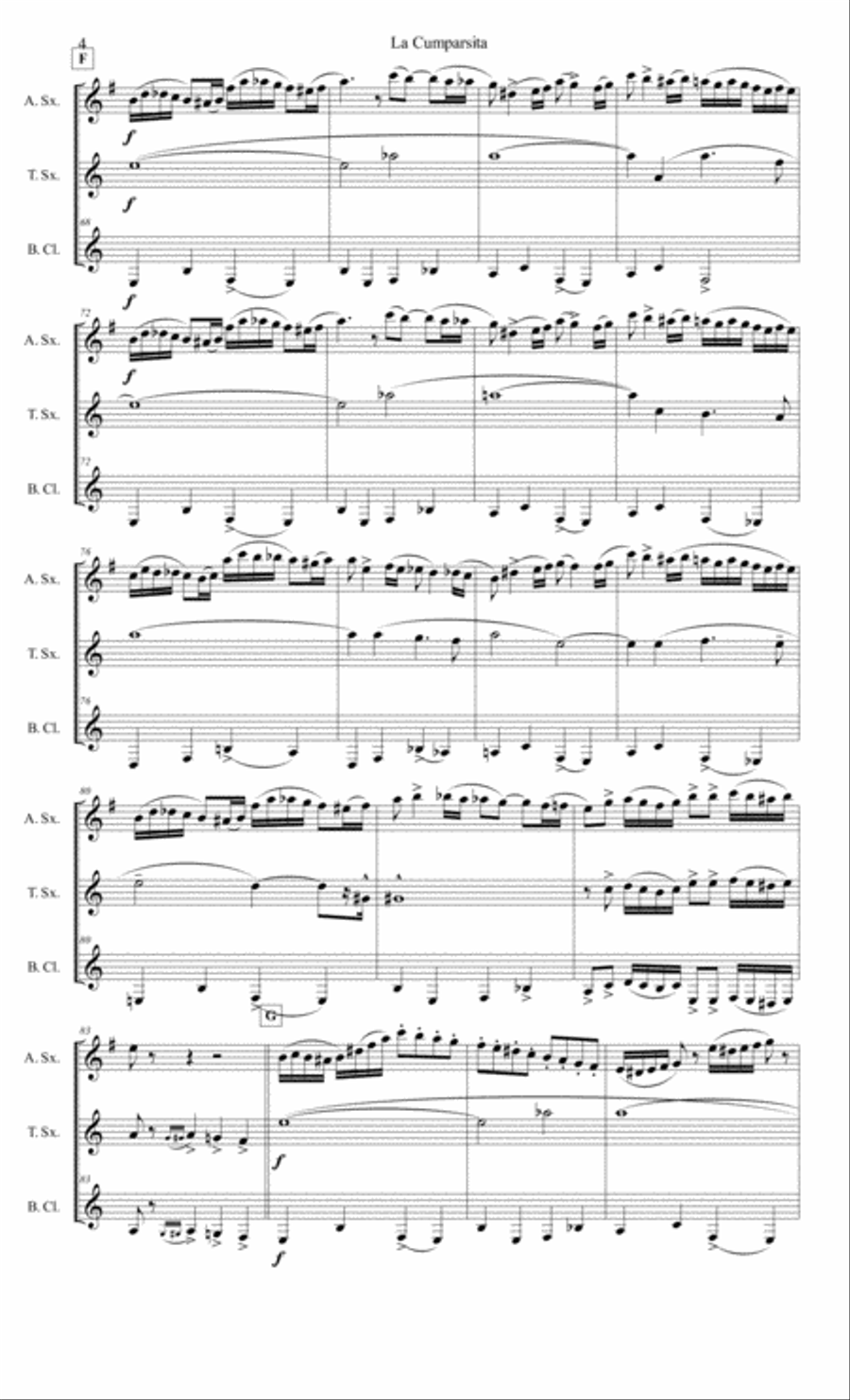 La Cumparsita Woodwind Trio scores gallery preview page 4