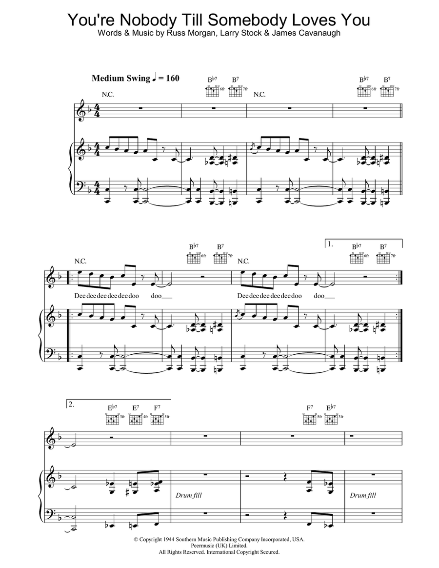 You're Nobody 'Til Somebody Loves You Guitar scores gallery preview page 1