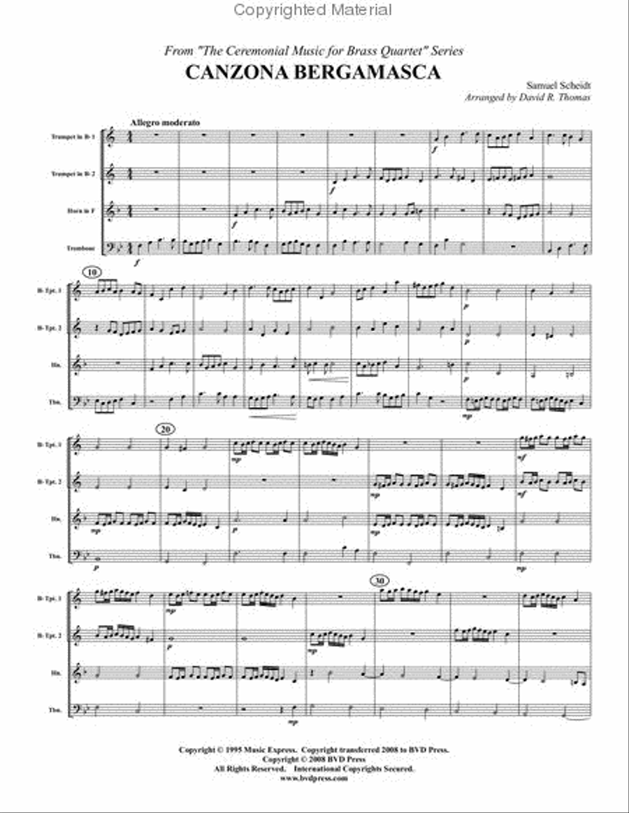 Canzona Bergamasca Brass Quartet scores gallery preview page 2