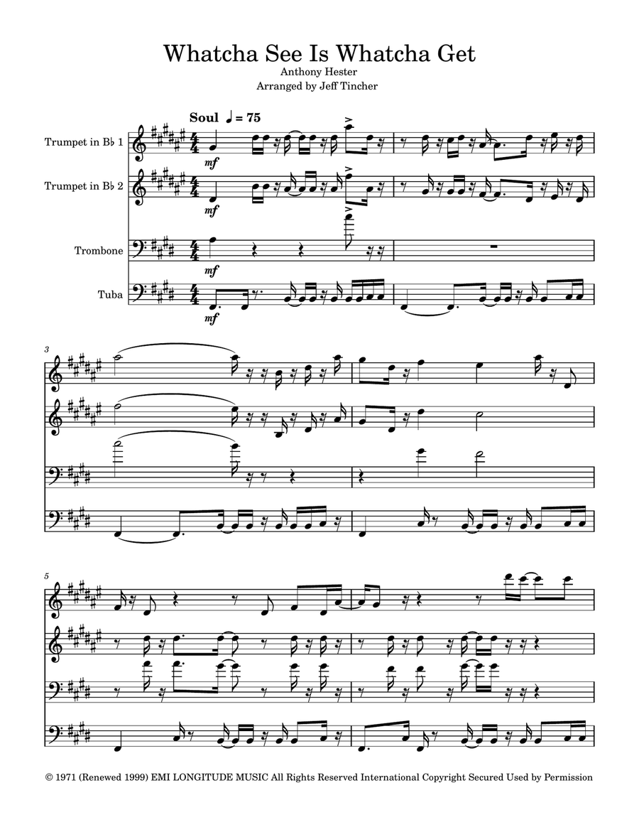 Whatcha See Is Whatcha Get Brass Quartet scores gallery preview page 2