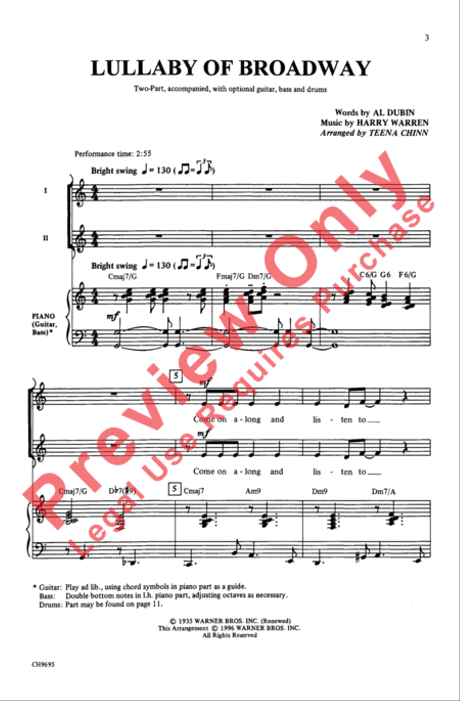 Lullaby of Broadway 2-Part scores gallery preview page 2