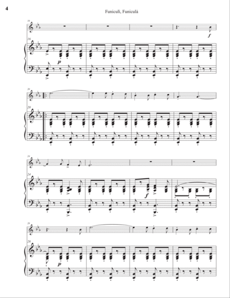 Funiculì, Funiculà Piano scores gallery preview page 4