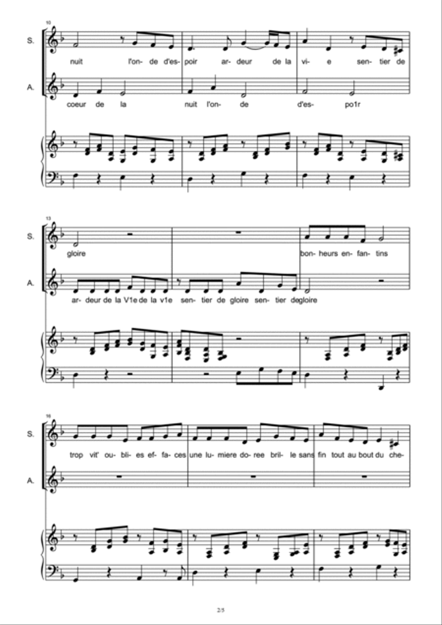 Vois Sur Ton Chemin Voice scores gallery preview page 2