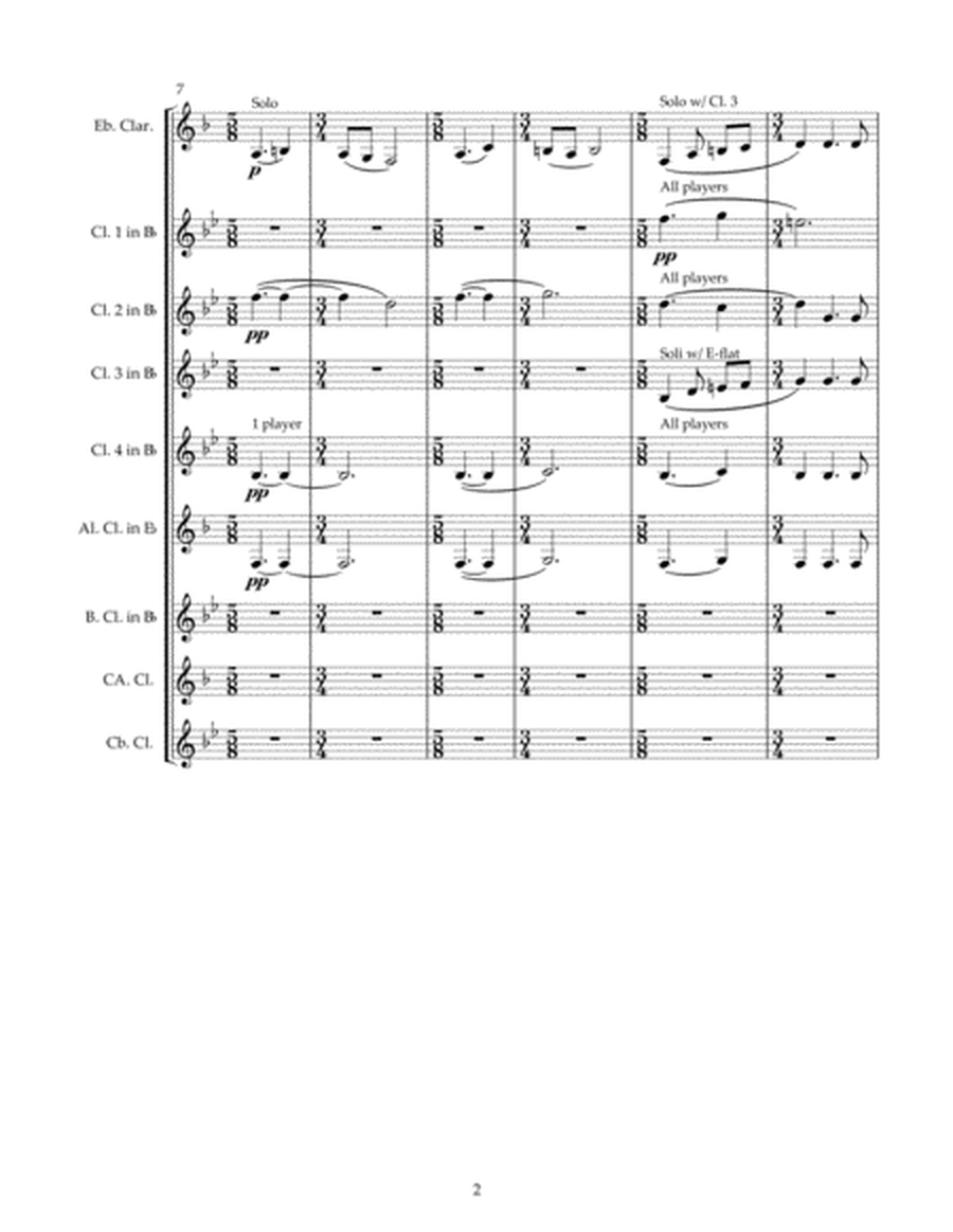 February Sunlight for Clarinet Choir (Score)
