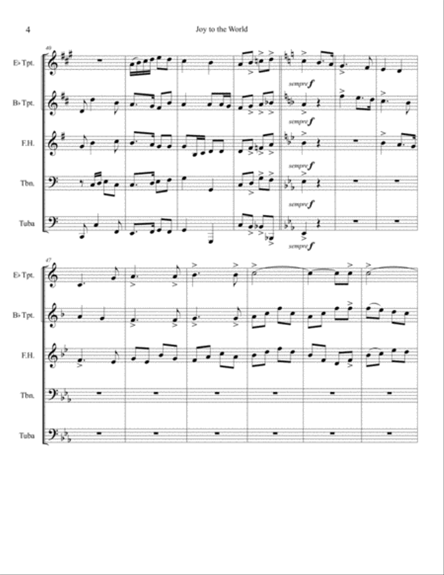 Joy to the World Brass Ensemble scores gallery preview page 4