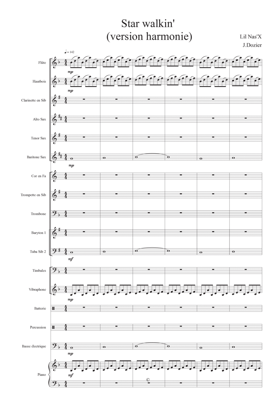 Star Walkin' (league Of Legends Worlds Anthem) Concert Band scores gallery preview page 1