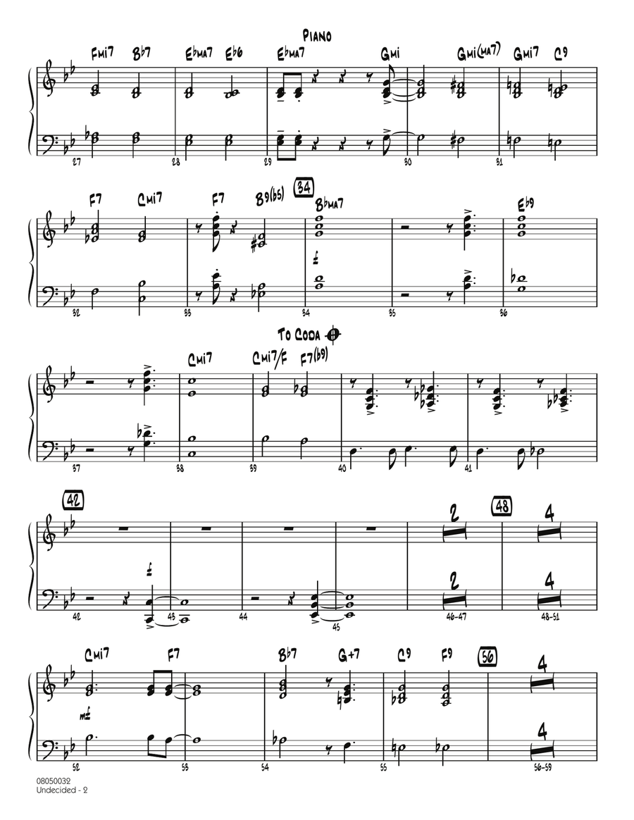 Undecided - Piano Undecided - Piano Jazz Ensemble scores gallery preview page 2