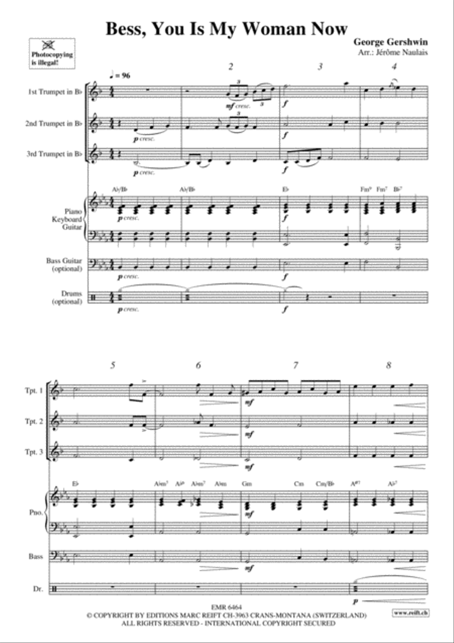 Bess, You Is My Woman Now Trumpet Trio scores gallery preview page 3