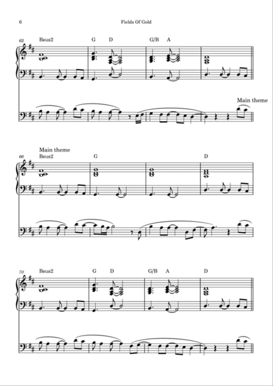 Fields Of Gold Fields Of Gold Piano scores gallery preview page 6