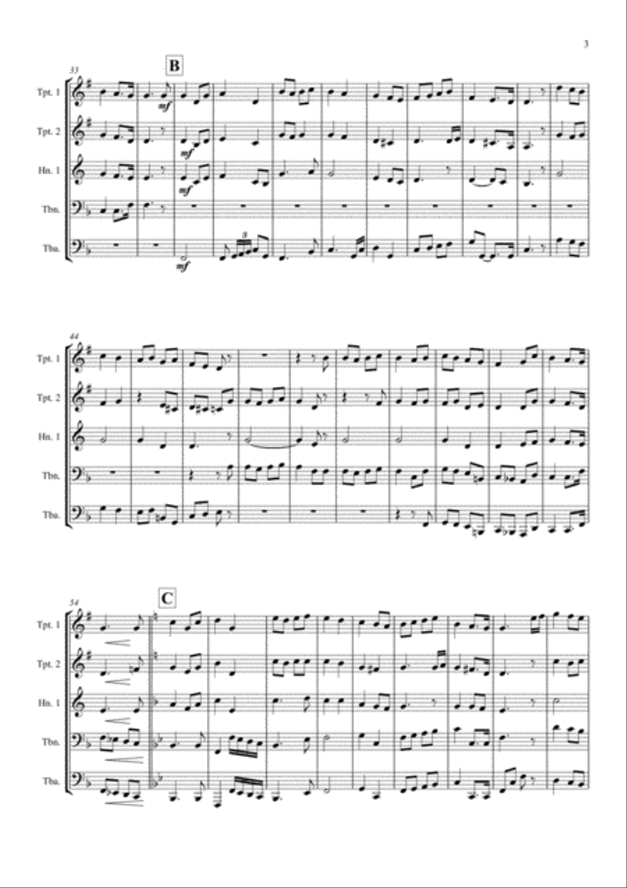 O Come, All Ye Faithful - Brass Quintet Brass Quintet scores gallery preview page 3