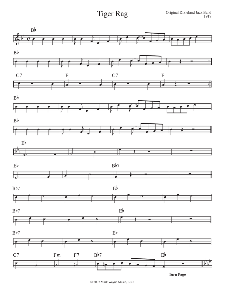 Tiger Rag Piano scores gallery preview page 1